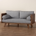Baxton Studio Uriel Mid-Century Modern Grey Boucle Fabric Sofa - Uriel-3S-Grey/Walnut-SF