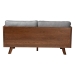 Baxton Studio Uriel Mid-Century Modern Grey Boucle Fabric Sofa - Uriel-3S-Grey/Walnut-SF