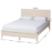 Baxton Studio Primrose Mid-Century Ivory Fluted Wood King Size Platform Bed - SW8596-Ivory-King
