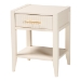 Baxton Studio Primrose Mid-Century Ivory Fluted Wood Queen Size 4-Piece Bedroom Set - SW8596-Ivory-4PC Queen Bedroom Set