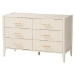 Baxton Studio Primrose Mid-Century Ivory Fluted Wood Queen Size 4-Piece Bedroom Set - SW8596-Ivory-4PC Queen Bedroom Set