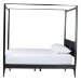 Baxton Studio Primrose Mid-Century Black Fluted Wood King Size Canopy Bed - SW8609-Black-Canopy King