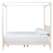 Baxton Studio Primrose Mid-Century Ivory Fluted Wood King Size Canopy Bed - SW8609-Ivory-Canopy King