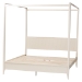 Baxton Studio Primrose Mid-Century Ivory Fluted Wood King Size Canopy Bed - SW8609-Ivory-Canopy King