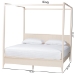 Baxton Studio Primrose Mid-Century Ivory Fluted Wood King Size Canopy Bed - SW8609-Ivory-Canopy King