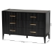 Baxton Studio Primrose Mid-Century Black Fluted Wood 6-Drawer Dresser - SW8000-66D6D-6DW-Black-Dresser
