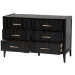 Baxton Studio Primrose Mid-Century Black Fluted Wood 6-Drawer Dresser - SW8000-66D6D-6DW-Black-Dresser