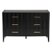 Baxton Studio Primrose Mid-Century Black Fluted Wood 6-Drawer Dresser - SW8000-66D6D-6DW-Black-Dresser