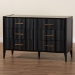 Baxton Studio Primrose Mid-Century Black Fluted Wood 6-Drawer Dresser - SW8000-66D6D-6DW-Black-Dresser