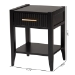 Baxton Studio Primrose Mid-Century Black Fluted Wood 1-Drawer Nightstand - SW8000-66NS-Black-NS