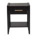 Baxton Studio Primrose Mid-Century Black Fluted Wood 1-Drawer Nightstand - SW8000-66NS-Black-NS