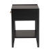 Baxton Studio Primrose Mid-Century Black Fluted Wood 1-Drawer Nightstand - SW8000-66NS-Black-NS