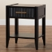 Baxton Studio Primrose Mid-Century Black Fluted Wood 1-Drawer Nightstand - SW8000-66NS-Black-NS
