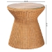 bali & pari Nina Bohemian Light Honey Braided Rattan End Table with Glass Tabletop - Nina-Light Honey Rattan-ET