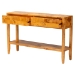 bali & pari Ghina Modern and Contemporary Natural Light Mappa Real Burl Wood 2-Drawer Console Table - SVN-1518-Natural Burl Op1-Ghina-Console Table