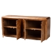 bali & pari Valora Modern and Contemporary Natural Mappa Real Burl Wood 4-Door Sideboard Buffet - SVN-1296-Natural Burl-Mega-Cabinet