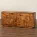bali & pari Valora Modern and Contemporary Natural Mappa Real Burl Wood 4-Door Sideboard Buffet - SVN-1296-Natural Burl-Mega-Cabinet