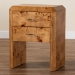 bali & pari Nebu Modern and Contemporary Natural Mappa Real Burl Wood Nightstand - SVN-1311-Natural Burl-Nebu-NS