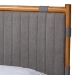 Baxton Studio Jaiana Mid-Century Grey Fabric and Oak Brown Wood Queen Size Bed - BBT61187-Grey/Natural Oak-Queen
