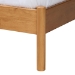 Baxton Studio Jaiana Mid-Century Grey Fabric and Oak Brown Wood Queen Size Bed - BBT61187-Grey/Natural Oak-Queen