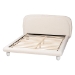 Baxton Studio Eladio Modern Luxe Ivory Boucle Fabric Queen Size Bed - BBT61186.11-White-Queen