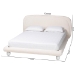 Baxton Studio Eladio Modern Luxe Ivory Boucle Fabric Queen Size Bed - BBT61186.11-White-Queen