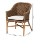 bali & pari Luis Bohemian Natural Seagrass and Rattan Arm Chair - SC661SG-Luis-Light Brown Seagrass-CC