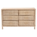 bali & pari Lanica Japandi Sun-Bleached Braided Rattan 6-Drawer Dresser - Braided Sun Bleached Ivory-Wood/Rattan-6DW-Dresser