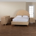bali & pari Lanica Japandi Sun-Bleached Braided Rattan Queen Size 4-Piece Bedroom Set - Braided Sun Bleached Ivory-Wood/Rattan-4PC Bedroom Set-New