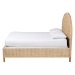 bali & pari Lanica Japandi Sun-Bleached Braided Rattan Queen Size Bed - Braided Sun Bleached Ivory-Wood/Rattan-Queen-New