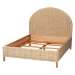 bali & pari Lanica Japandi Sun-Bleached Braided Rattan Queen Size Bed - Braided Sun Bleached Ivory-Wood/Rattan-Queen-New