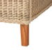 bali & pari Lanica Japandi Sun-Bleached Braided Rattan Queen Size Bed - Braided Sun Bleached Ivory-Wood/Rattan-Queen-New