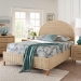 bali & pari Lanica Japandi Sun-Bleached Braided Rattan Queen Size Bed - Braided Sun Bleached Ivory-Wood/Rattan-Queen-New