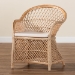 bali & pari Casilda Bohemian Natural Braided Rattan Arm Chair - RCN 012-Natural Rattan-AC