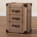 Baxton Studio Naylor Vintage Matte Bronze 3-Drawer Cabinet - JY24A008-Wooden-Cabinet