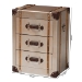 Baxton Studio Naylor Vintage Matte Bronze 3-Drawer Cabinet - JY24A008-Wooden-Cabinet