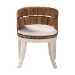 bali & pari Ubud Bohemian Natural Seagrass and Mahogany Wood Dining Chair - Ubud-Banana Weave-Natural Rattan-DC