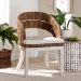 bali & pari Ubud Bohemian Natural Seagrass and Mahogany Wood Dining Chair - Ubud-Banana Weave-Natural Rattan-DC
