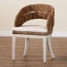 bali & pari Ubud Bohemian Natural Seagrass and Mahogany Wood Dining Chair - Ubud-Banana Weave-Natural Rattan-DC