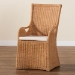 bali & pari Amsterdam Bohemian Light Honey Rattan Dining Chair - Amsterdam-Light Honey Rattan Cushioned-DC