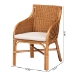 bali & pari Carolyn Bohemian Light Honey Rattan Dining Chair - Carolyn-Light Honey Rattan Cushioned-DC