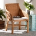 bali & pari Carolyn Bohemian Light Honey Rattan Dining Chair - Carolyn-Light Honey Rattan Cushioned-DC