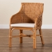 bali & pari Carolyn Bohemian Light Honey Rattan Dining Chair - Carolyn-Light Honey Rattan Cushioned-DC