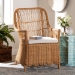 bali & pari Teresa Bohemian Light Honey Scalloped Rattan Arm Chair - Teresa-Light Honey Rattan Cushioned-AC