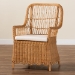 bali & pari Teresa Bohemian Light Honey Scalloped Rattan Arm Chair - Teresa-Light Honey Rattan Cushioned-AC