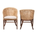 bali & pari Lumajang Bohemian Light Honey Rattan and Wood 2-Piece Dining Chair Set - Lumajang-Light Honey/Light Brown Rattan-DC