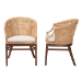 bali & pari Lumajang Bohemian Light Honey Rattan and Wood 2-Piece Dining Chair Set - Lumajang-Light Honey/Light Brown Rattan-DC