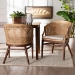 bali & pari Lumajang Bohemian Light Honey Rattan and Wood 2-Piece Dining Chair Set - Lumajang-Light Honey/Light Brown Rattan-DC