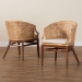 bali & pari Lumajang Bohemian Light Honey Rattan and Wood 2-Piece Dining Chair Set - Lumajang-Light Honey/Light Brown Rattan-DC