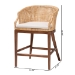 bali & pari Lumajang Bohemian Light Honey Rattan and Wood 2-Piece Counter Stool Set - Lumajang-Light Honey/Light Brown Rattan-CS